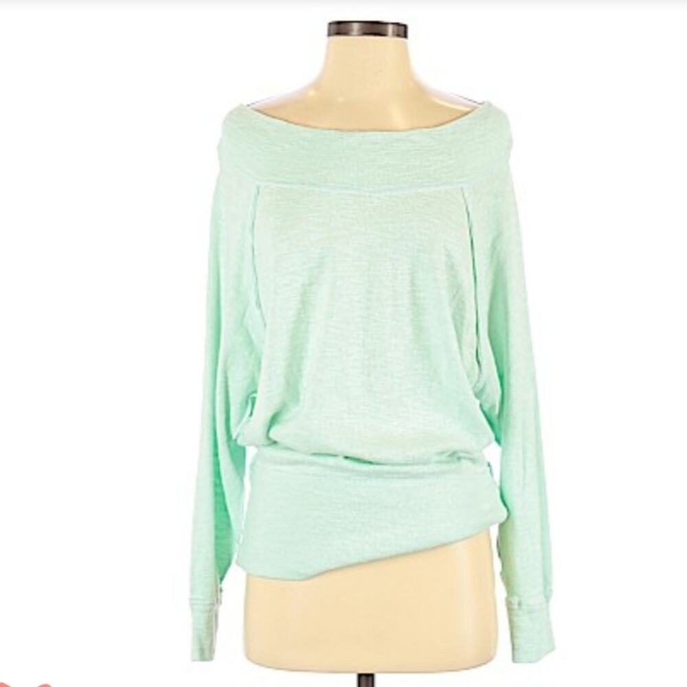 We the Free | Mint Green Cowl Neck Sweatshirt